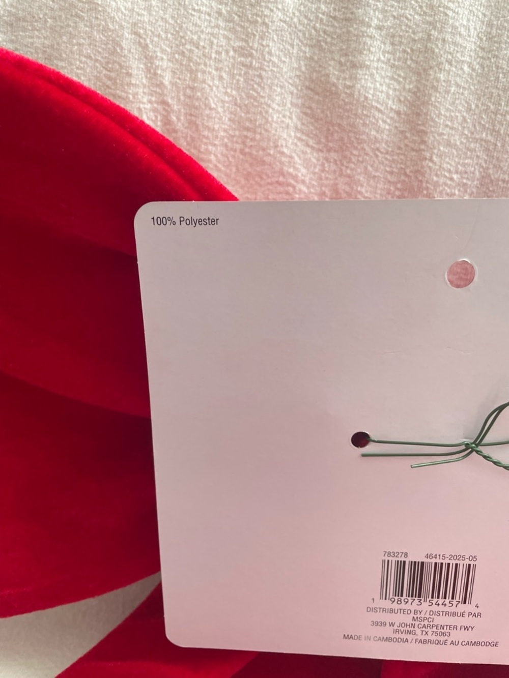 NWT Celebrate It Large Red Velvet Tree Bow - Picture 8 of 9